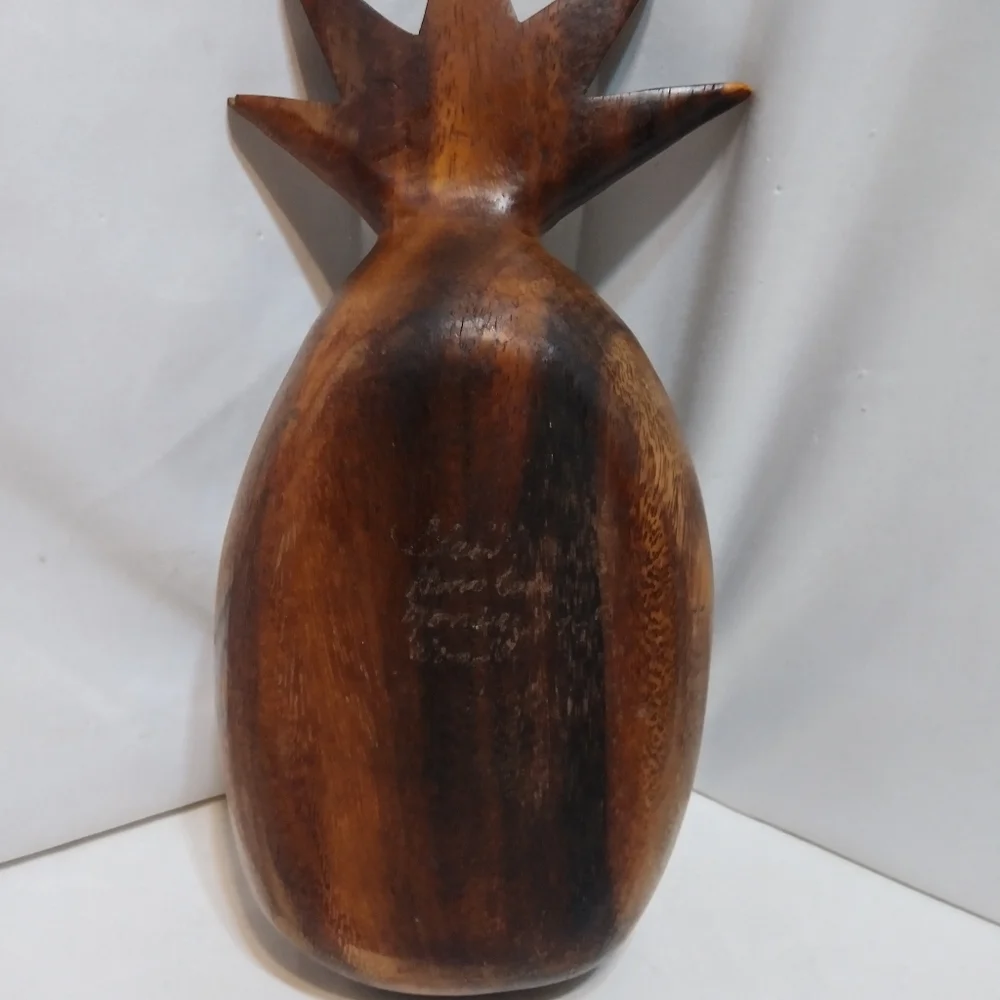 Hand Made Monkey Wood Carved Wooden Bowl Pineapple Dish Vintage Tiki Bar - Picture 6 of 13